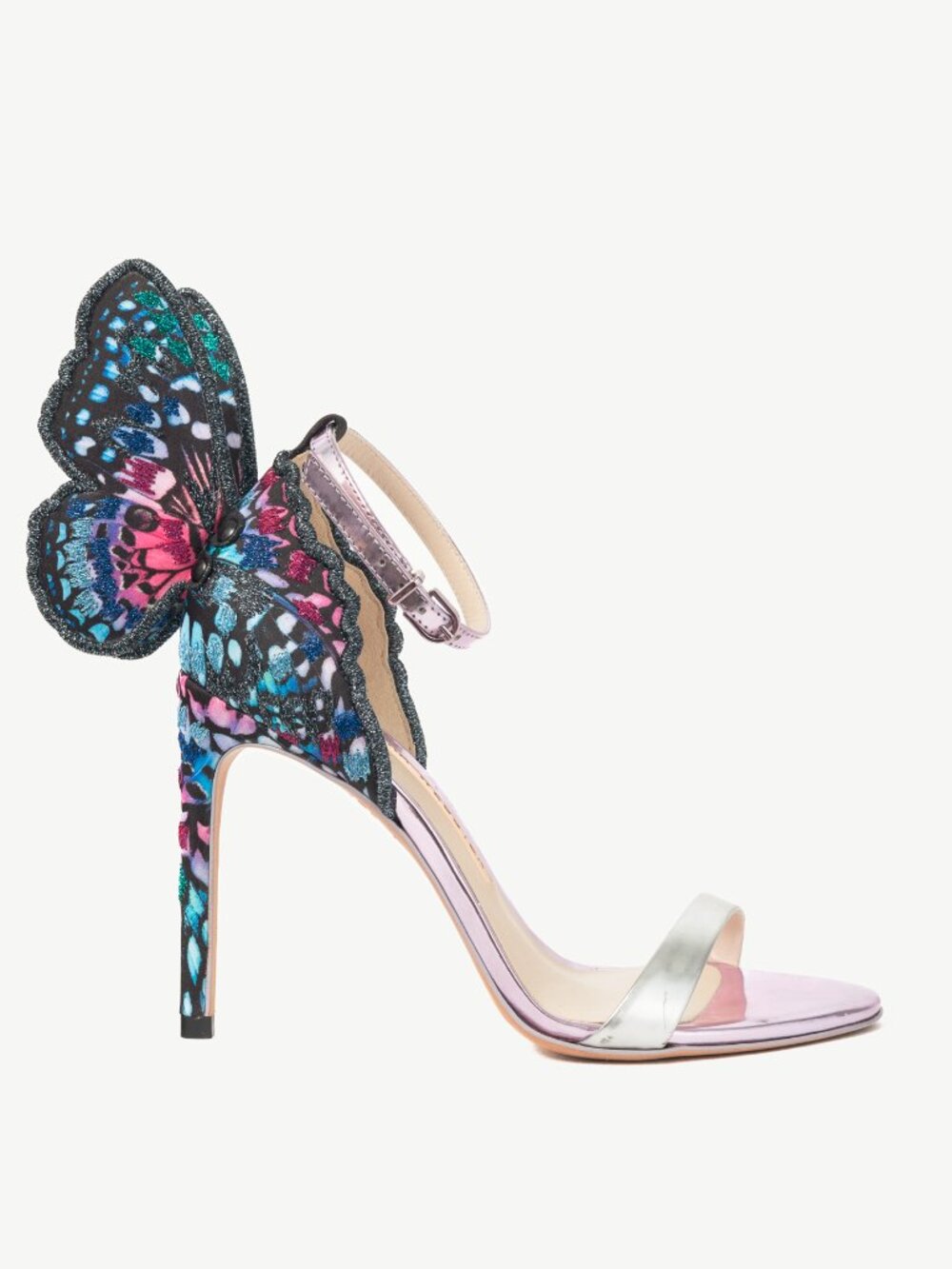 Sophia Webster Chiara Embroidery "Silver & Blue" Butterfly Sandals
